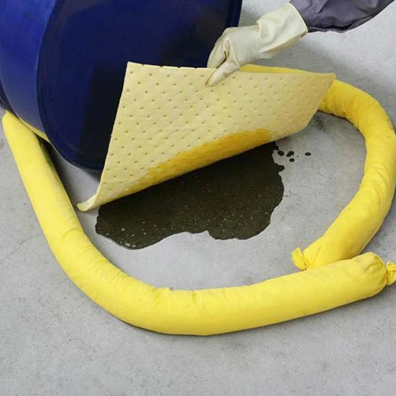 Easy Absorption Yellow Chemical Absorbent Socks For Oil Spill Cleanup